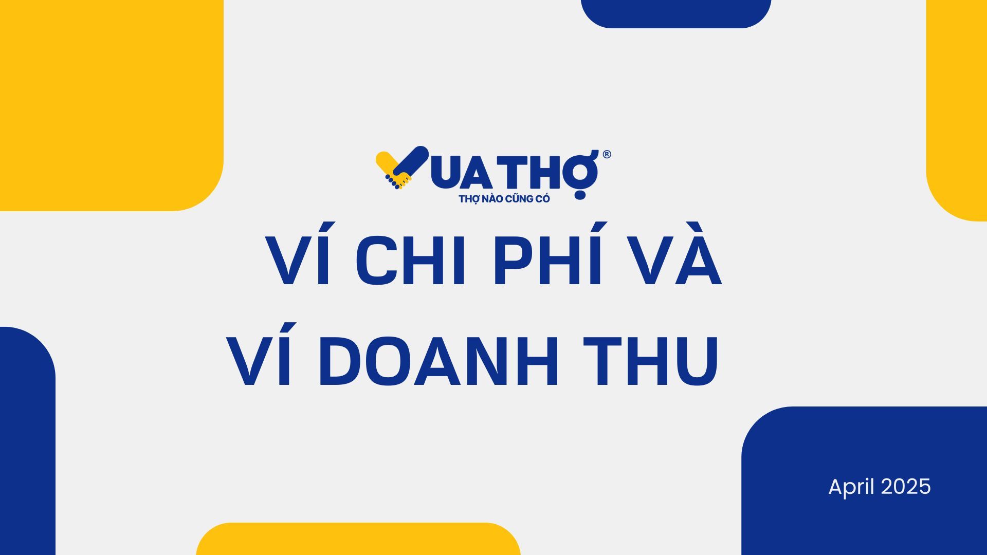 Tìm hiểu về Ví Chi phí và Ví Doanh thu