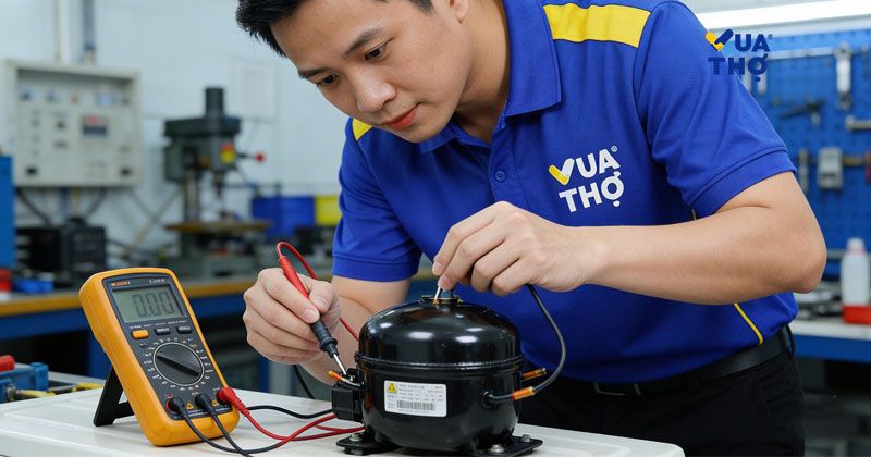 thợ kiểm tra máy nén