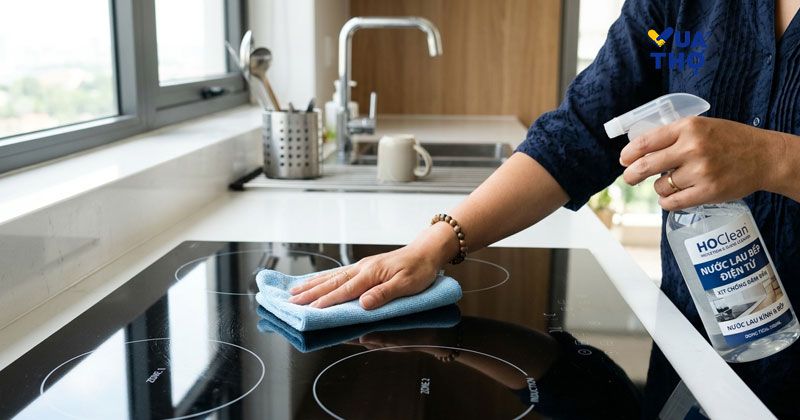 vệ sinh bếp từ sạch sẽ