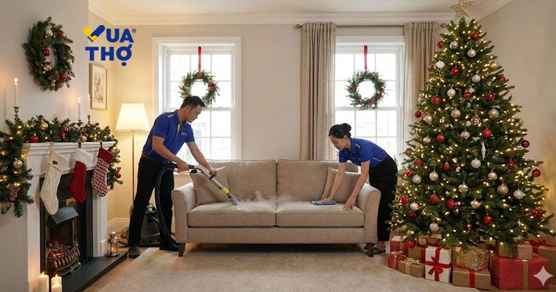 dọn dẹp vệ sinh nhà cửa noel
