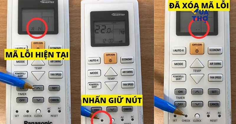 cách xóa lỗi máy lạnh Panasonic