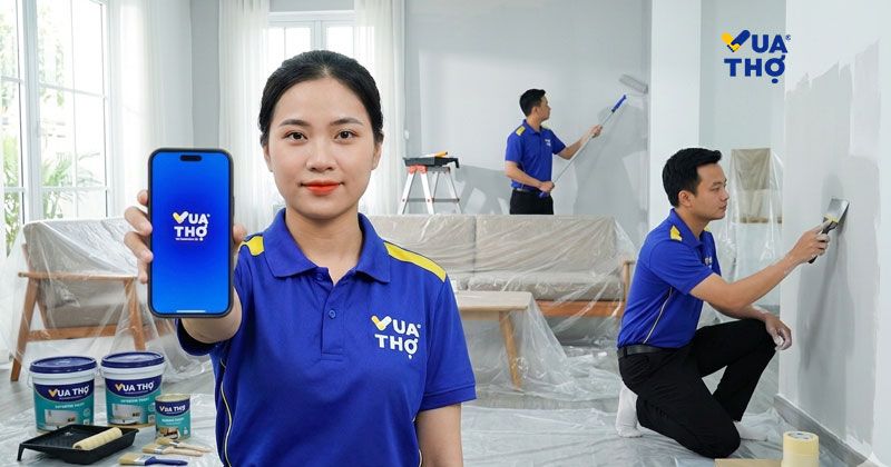 đặt dịch vụ sơn bả qua ứng dụng vua thợ