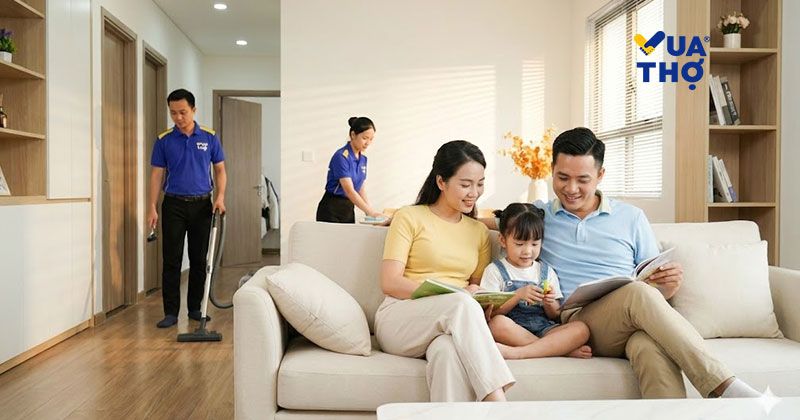 sau khi dọn dẹp nhà cửa khách hàng