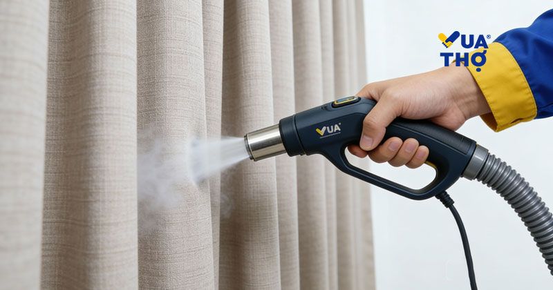 vệ sinh rèm cửa bằng hơi nước