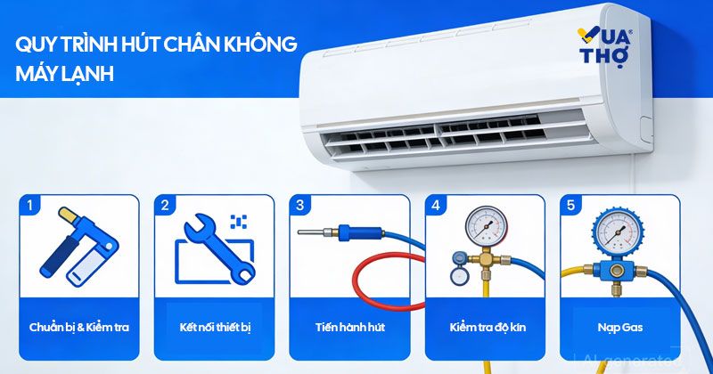 quy trình hút chân không máy lạnh