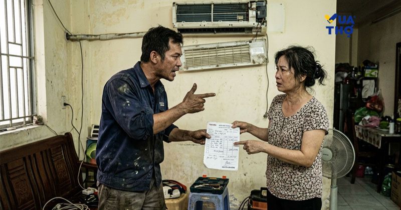 thợ vẽ bệnh vòi tiền khách