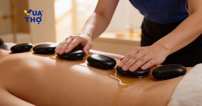 massage đá nóng