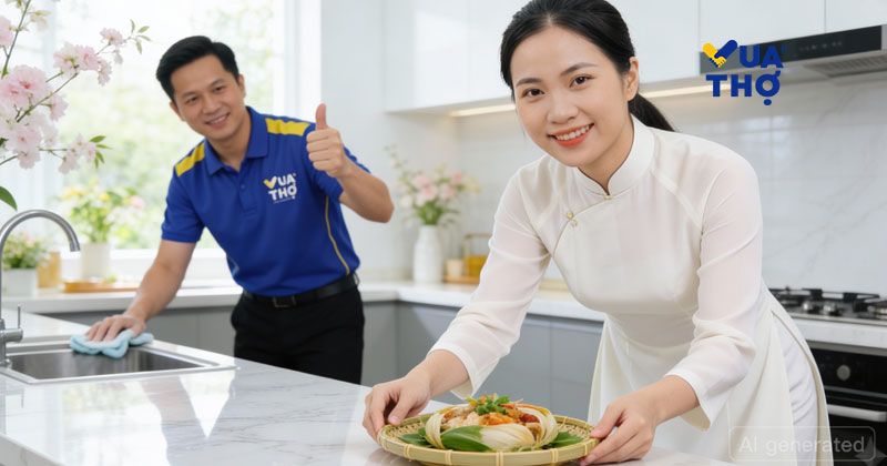 dọn bếp đón giao thừa