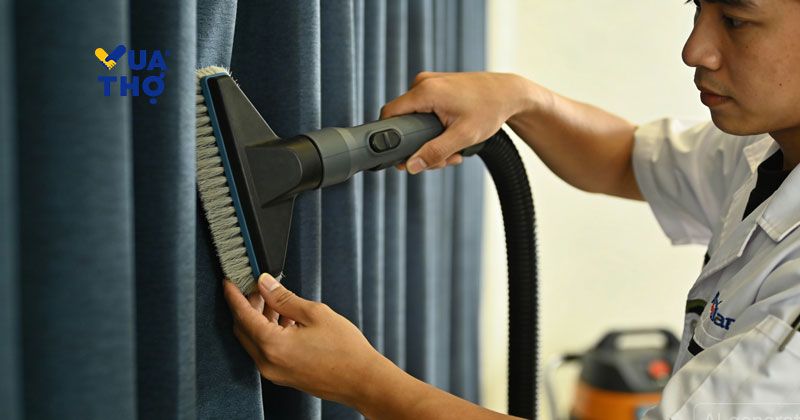 cách giặt rèm cửa bằng dụng cụ