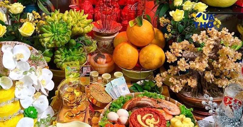 mâm cúng bàn thờ vía thần tài