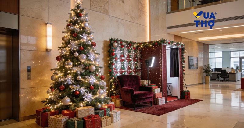 trang trí chụp ảnh noel